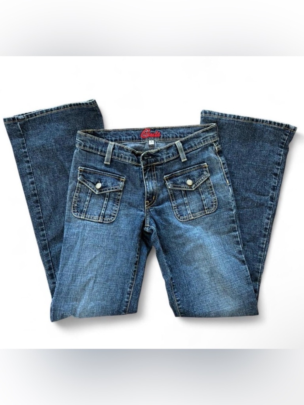 Vintage Y2K low rise flare cut Blue Cult denim jeans